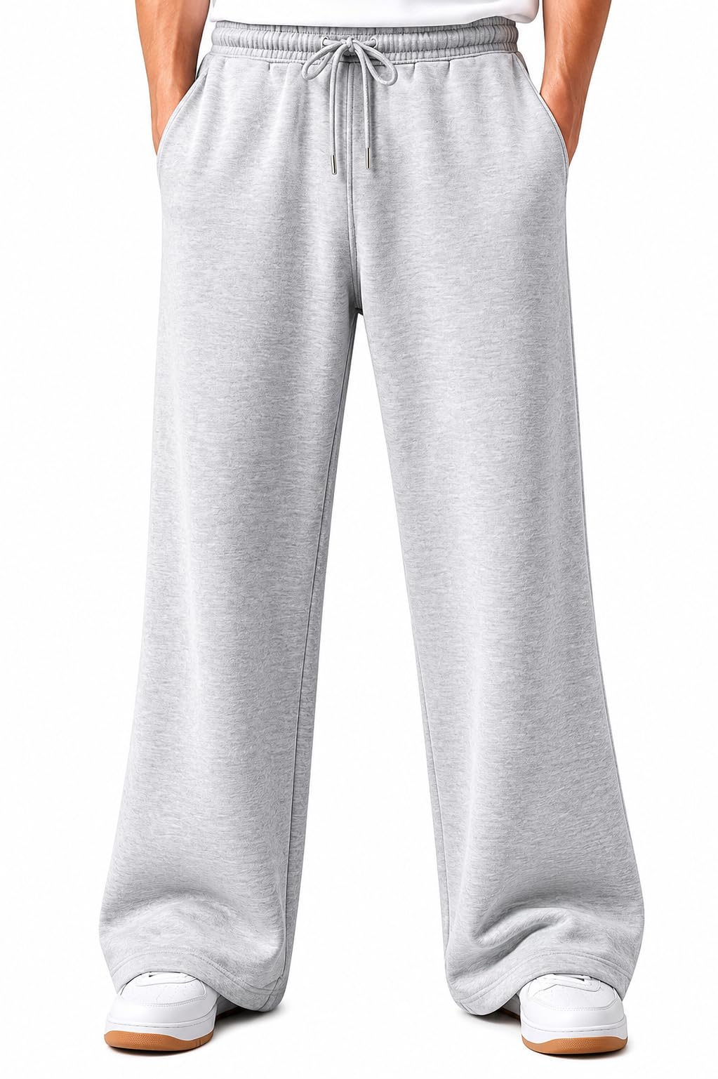 Men's Baggy Track Pants | Oversized Cotton Joggers with Elastic Waistband, 2 Side Pockets & One Zipper Pocket | Relaxed Fit Streetwear, Gym & Casual Wear