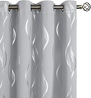 Vista 103 de BGment - Cortinas opacas para dormitorio infantil, con ojales, con aislamiento térmico, estampado de estrellas plateadas, para oscurecer