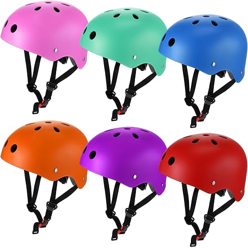 Copkim 6 Packs Kids Bike Helmet, CPSC Certified Toddler Preschool Bicycle Helmet for 3-8 Years Boys Girls Child Bicycle Colored Adjustable Safety Outdoor Sports Accessories Back to School Party Gifts