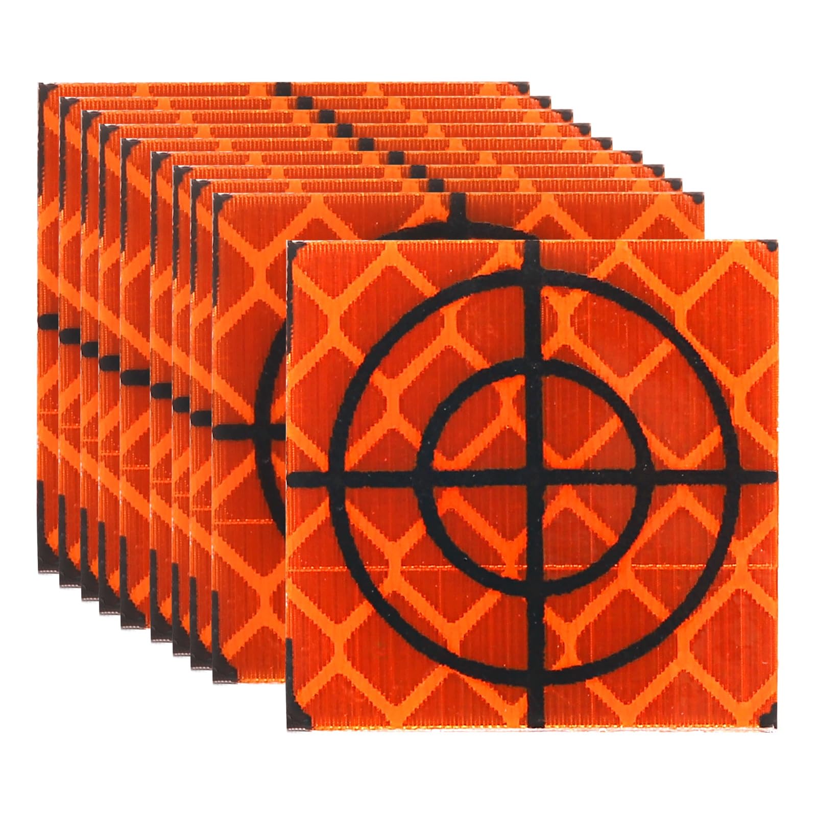 PATIKIL Survey Reflector Target (20x20mm, Red)(50 Pcs) Self-Adhesive Reflective Sheet Surveying Target Mark Tape, Suit for Total Stations/Ship Inspection/Tunnel Measure