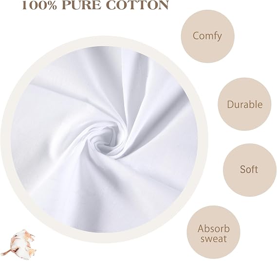 Men's White Handkerchiefs,100% Soft Cotton Hankie (Pattern1-6 pcs)