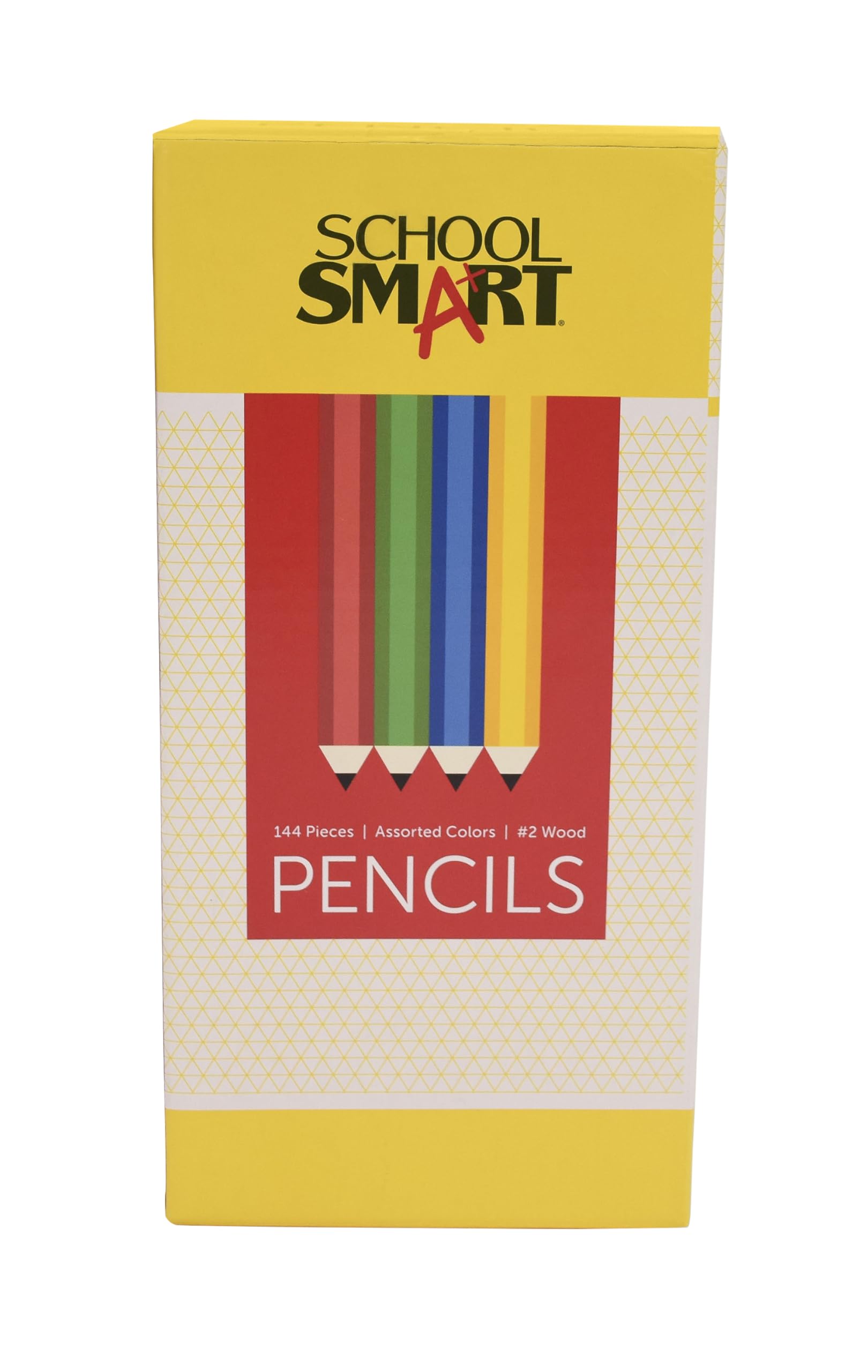 School Smart Traditional No 2 Pencils, Assorted Colors, Pack of 144