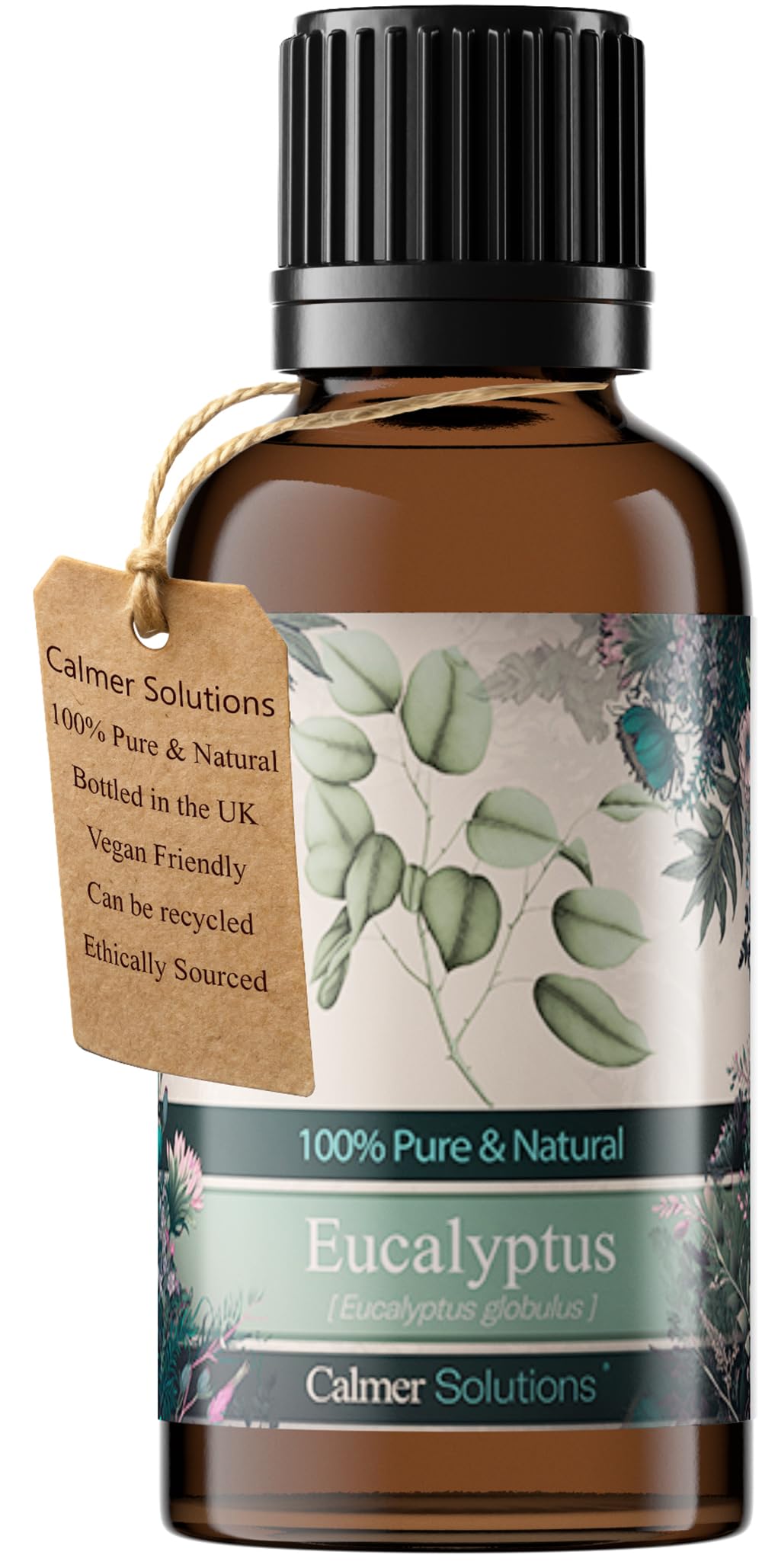 Calmer Solutions Colourless To Pale Yellow Eucalyptus Essential Oil 30Ml - 100% Pure & Natural Steam Distilled Eucalyptus Globulus Aromatherapy Oil - Uk Made Fresh Essential Oil For Diffuser, Oil Burner & Home Fragrance