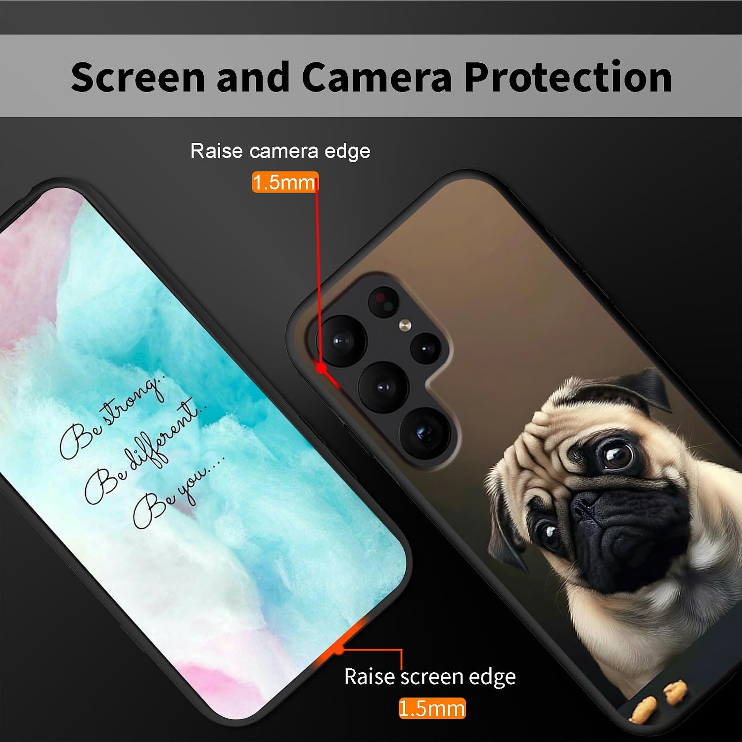 for Samsung Galaxy S25 Ultra Phone Case with Cute Pug Dog Design for Women Men Slim Soft TPU Silicone Anti-Scratch Shookproof Protection Cover Case for Galaxy S25 Ultra 5G 6.9" 2025 image 5