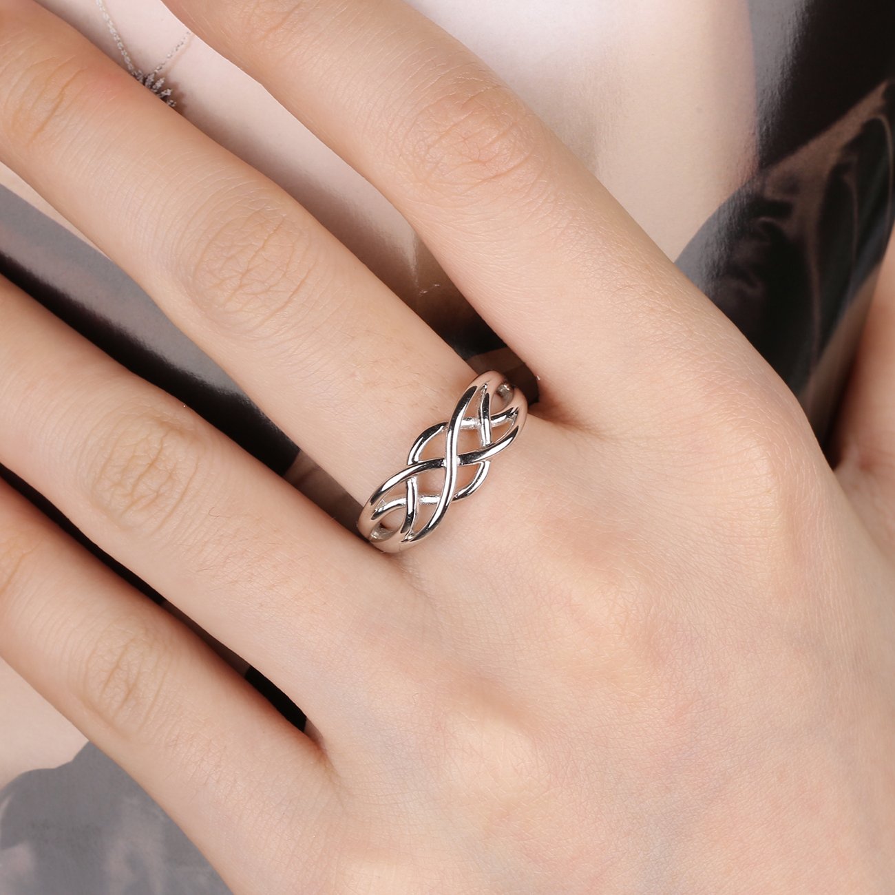GULICX 925 Anello celtica Everlasting Love Knot Filigrana di nozze