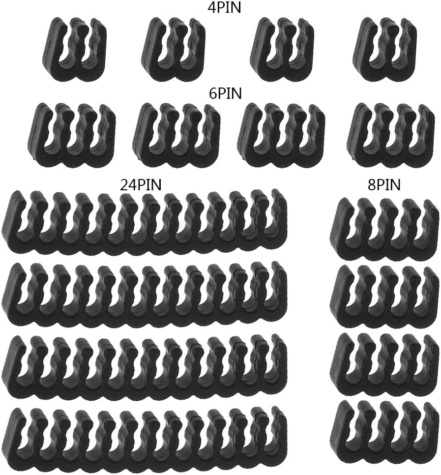 16PCS Power Supply Connector 4/6 / 8/24 Pin Cables Manager for GPU Motherboard Cord Clamp Clip Organizer Cable Combs