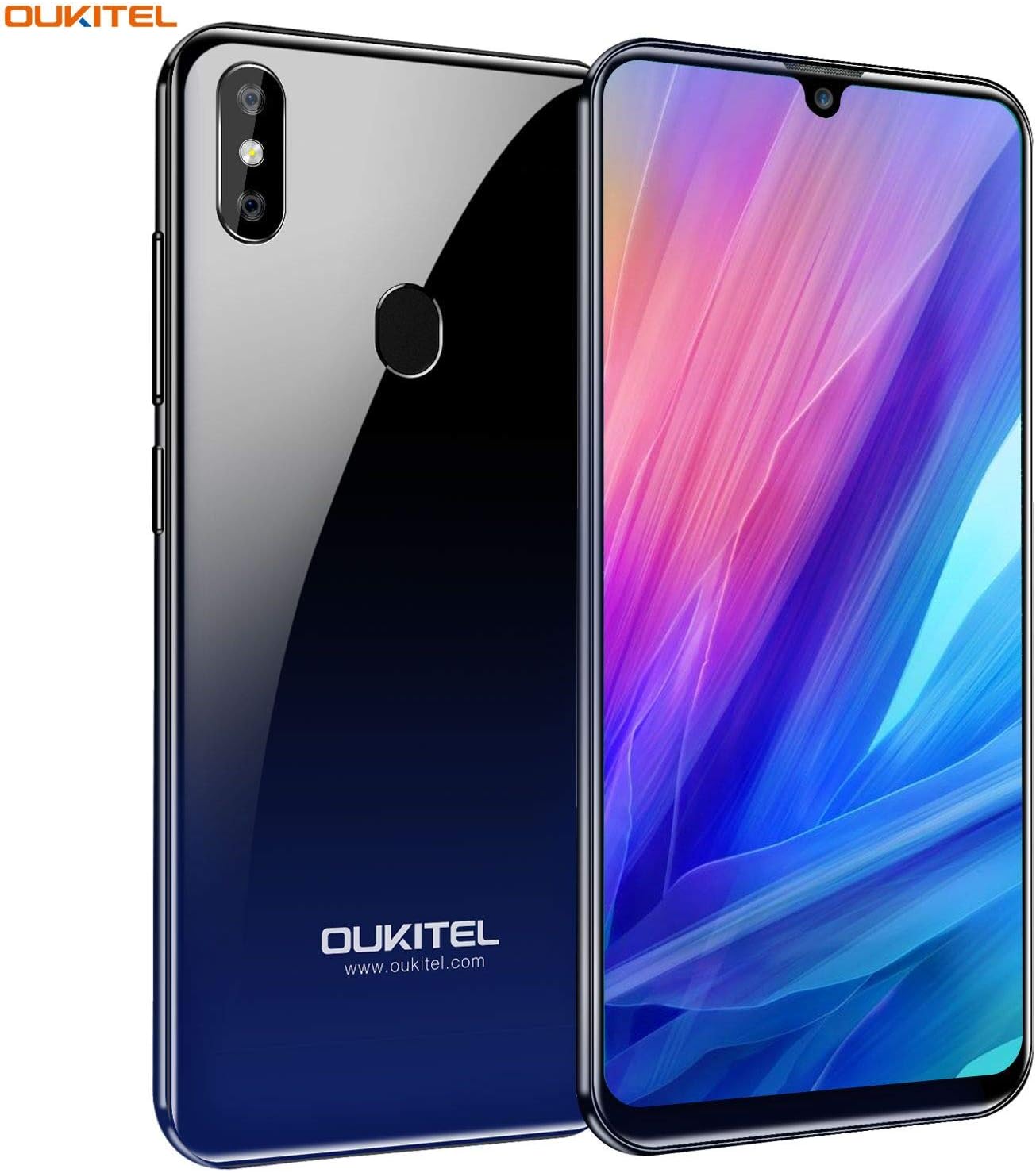 Smartphone Unlocked, OUKITEL C15 PRO Mobile Phone Dual 4G, 6.1'' Waterdrop Screen, 3GB RAM 32GB ROM Quad Core, Android 9.0,Triple Camera,Fingerprint/Face ID,Support 5G WIFI,GPS,UK Version -Gradient