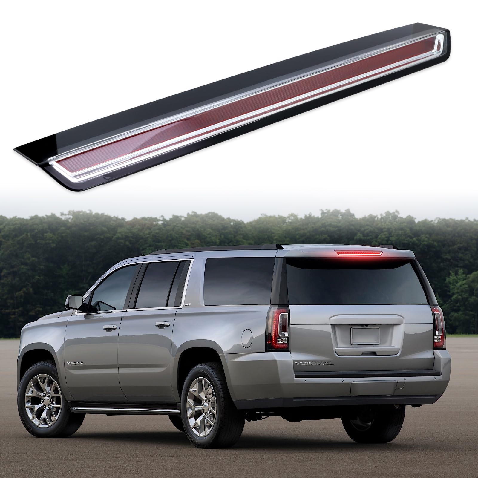 3rd Brake Light Full LED Rear Center Waterproof High Mount Stop Light 3rd Lamp Compatible With 2015-2020 GMC Yukon/Yukon XL/Cadillac Escalade/Escalade ESV Replace#923-117 22783103 22803028