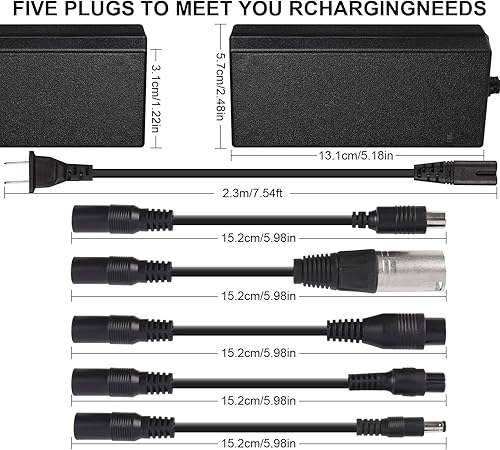 Miniatura 6 de Adaptador de fuente de alimentación de cargador de corriente continua de 42V 2A para cargador de batería de litio de bicicleta eléctrica de 36V,