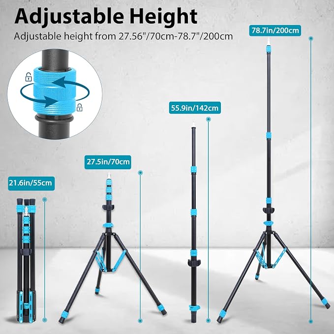 Soporte para luz fotográfica ajustable de 6.5 ft miniatura 4
