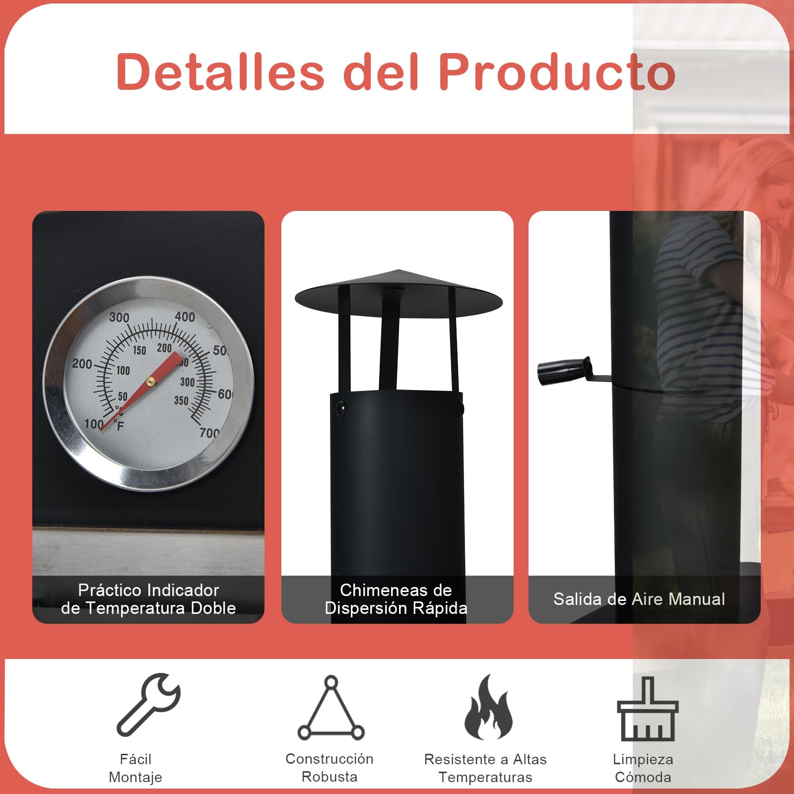 GOPLUS Horno de Pizza al Aire Libre con 31cm de Piedra y Termómetro Doble, Horno para Pizza con 2 Ruedas y Funda Impermeable, Calentador de Pizza con Mango Ergonómico para Picnic, Hasta 350ºC