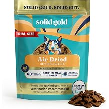 Solid Gold Air Dried Dog Food Topper & Treats for Picky Eaters, Chicken 4oz | Healthy Dog Treats w/Real Protein & Superfoods - Serve as a Complete Meal, Topper or Treats - Supports Muscle & Digestion