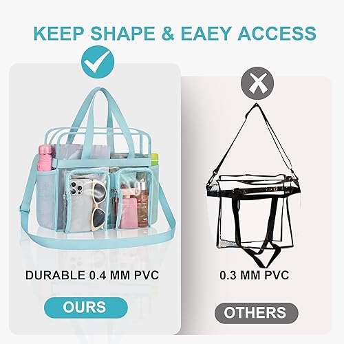 Vista 13 de Oraben Bolsa transparente transparente aprobada para estadios de 12 x 6 x 12 pulgadas, bolsa de estadio para trabajo, juegos deportivos, gimnasio