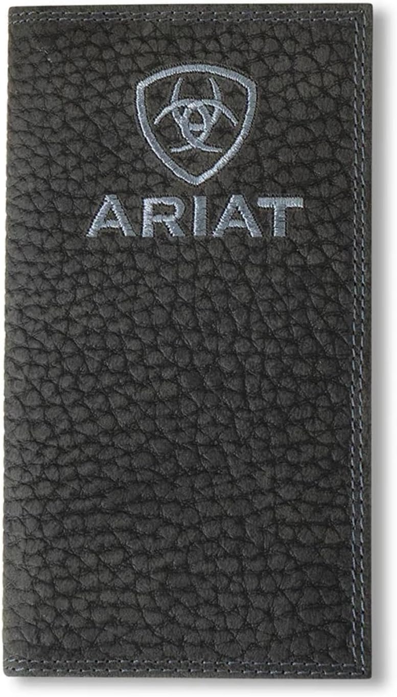 ARIAT Western Wallet Mens Rodeo Slim Embroidered Logo Black A3556201