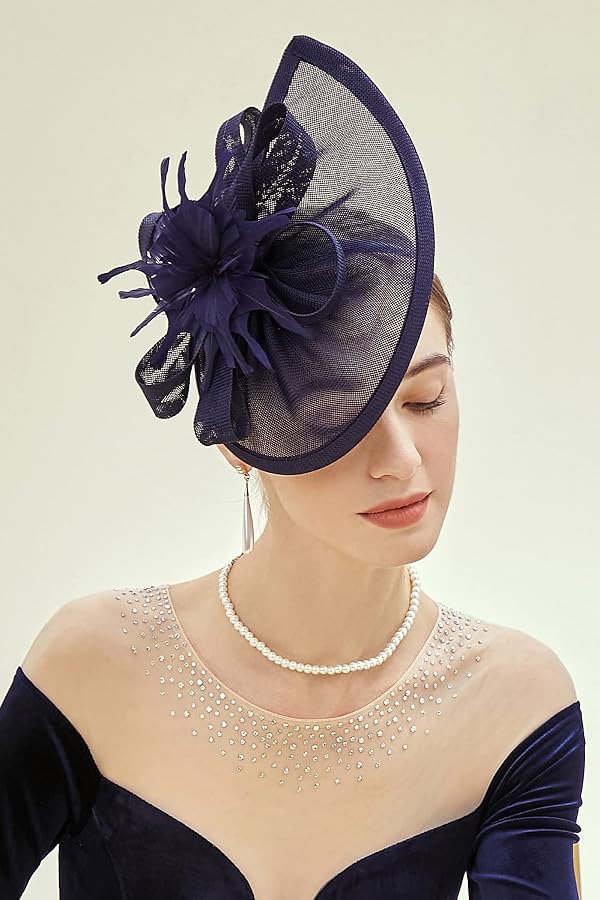 BABEYOND Tea Party Fascinator Hat for Women Kentucky Headwear Derby Pillbox Church Hat for Cocktail Wedding by BABEYOND - Used condition - Image 2