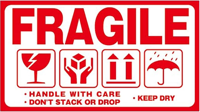 Pack of 'This Way Up/ Large Fragile - Please Handle with Care' Packing Stickers/Sticky Labels Handle with Care Keep Dry Upward Do Not Trample Shipping Box Warning Stickers Label (STK-02 300pcs)
