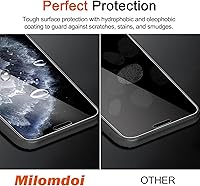 Vista 5 de Milomdoi Paquete de 3 Protectores de Pantalla para Apple iPhone 11 Pro Max con Paquete de 3 Protectores de Lente de Cámara de Vidrio Templado