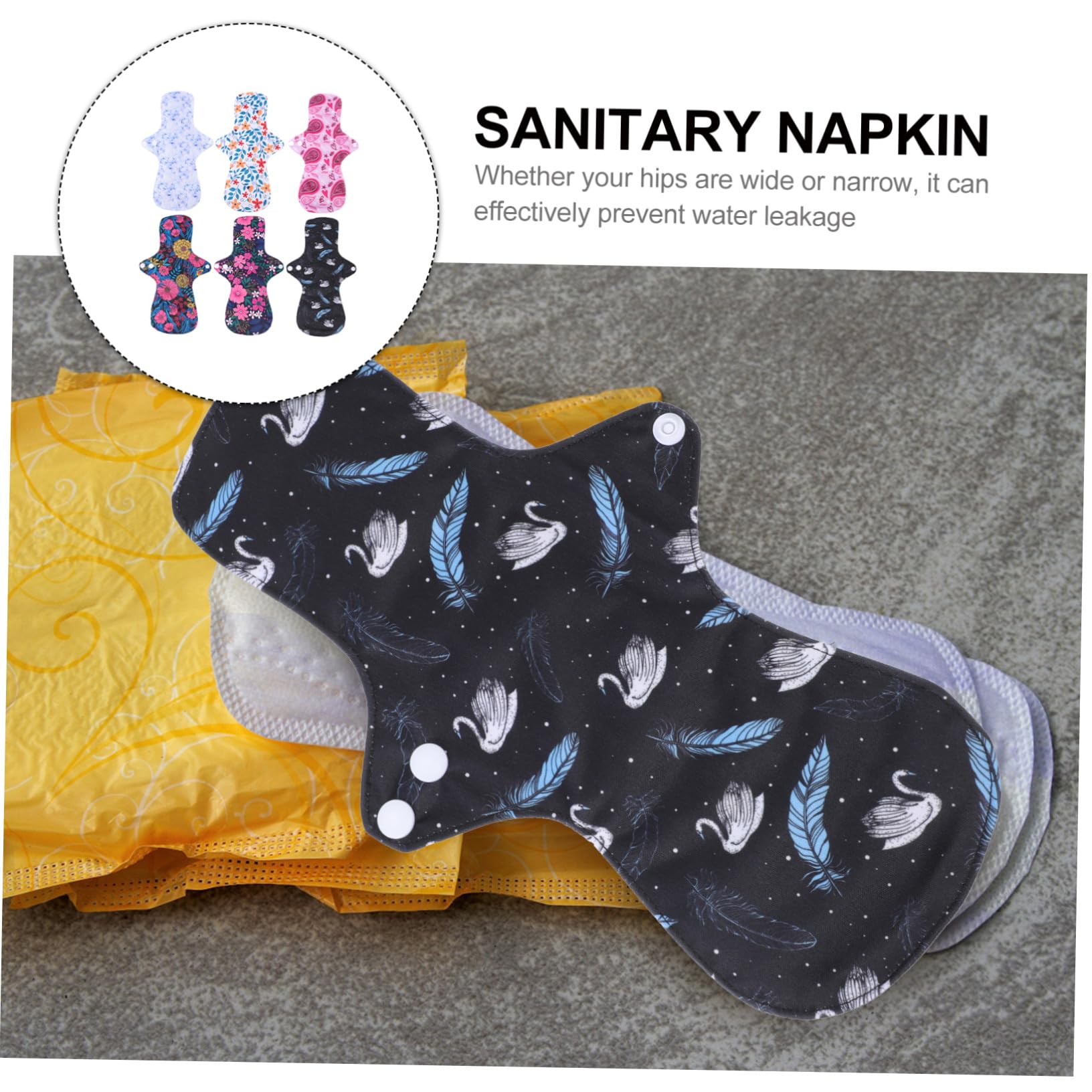 Gatuida 6 piezas Compresas Menstruales Reutilizables de Absorbentes y Lavables de Unidades para Mujeres y Postparto Cómodas y Duraderas Aptas para Uso Adulto y Cuidado Ambiental