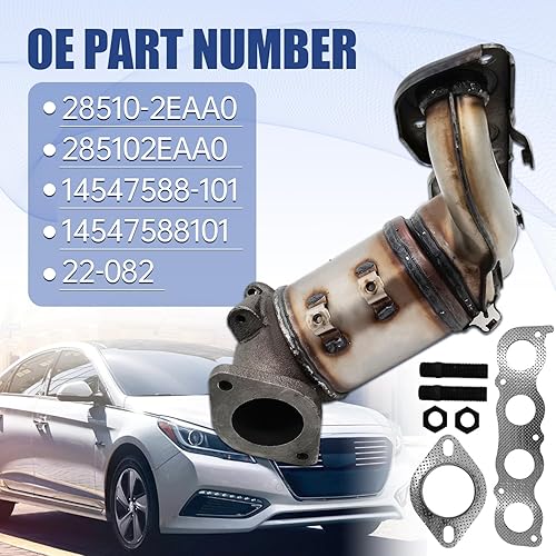 Miniatura 3 de 28510-2EAA0 Convertidor catalítico frontal compatible con Hyundai Sonata Hybrid 2016-2017 Kia Optima Hybrid 2017-2019 2.0L L4 (solo modelos híbridos)