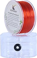 Vista 32 de KONMAY Cuerda elástica de elastano marrón de 0.031 in, cordón elástico suave para abalorios, 450 yardas para pulseras, collares y fabricación