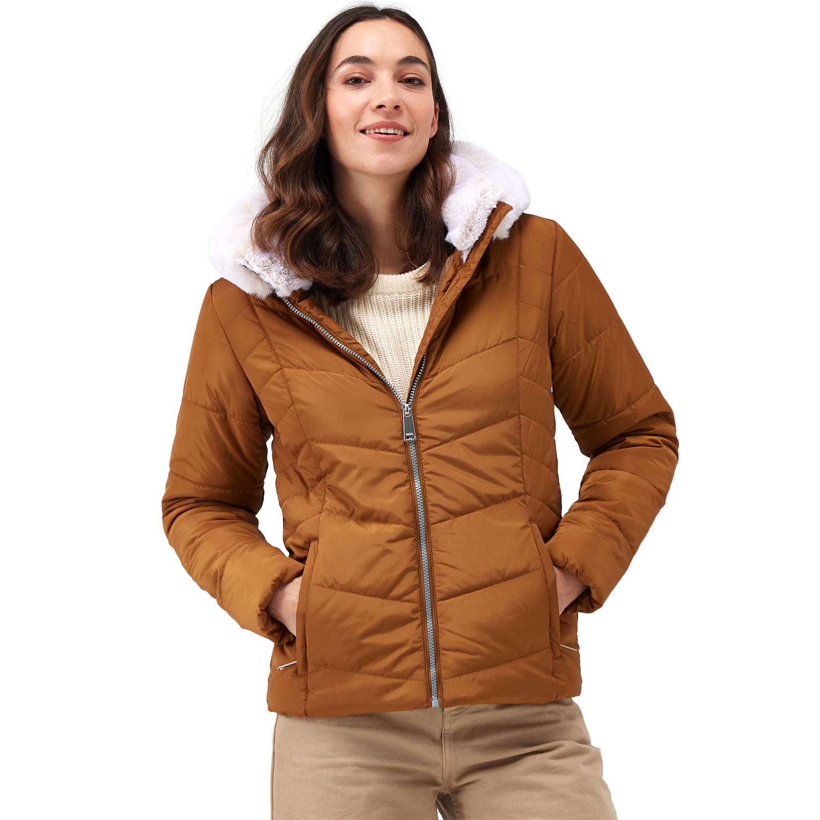 Regatta Women's Rubber Wildrose Baffled Water Repellent Jacket Coat - 12