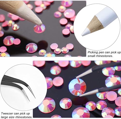 Miniatura 9 de 10000 unidades de diamantes de imitación de resina negra de 2 a 0.236 in, diamantes de imitación redondos de resina no termofija, piedras preciosas