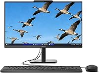 Lenovo IdeaCentre 24 All-in-One PC: Intel N100, 16GB DDR4 RAM, 512GB SSD, 23.8" FHD IPS, WiFi 6, Office 365, Win 11 Home - Ebony Black