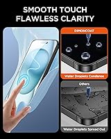 Vista 5 de DIMONCOAT Paquete de 4 protectores de pantalla para iPhone 15 kit de alineación automática vidrio templado 10X protección militar compatible