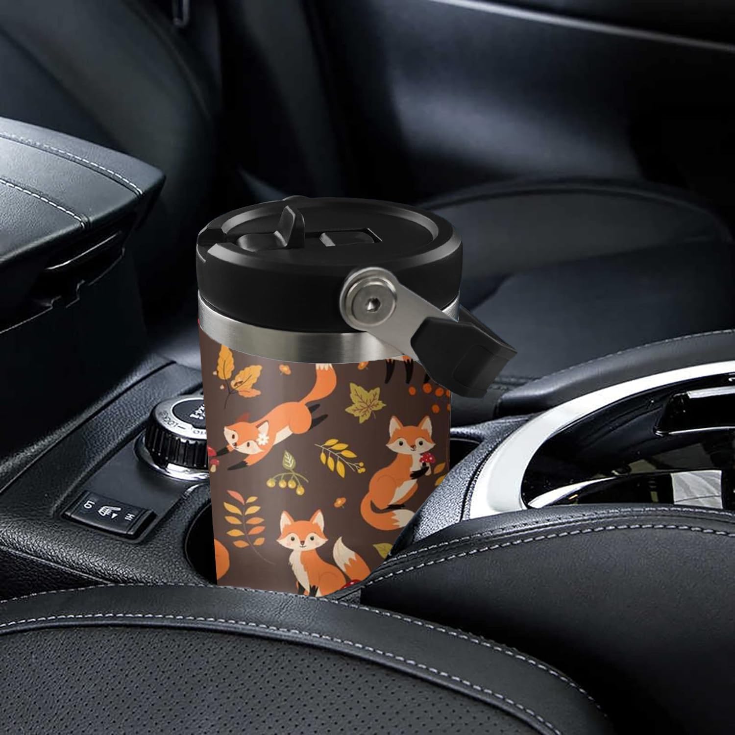 30 oz Fox Flip Tumbler with Straw and Lid, Travel Mug Cup for Hot and Cold Drinks for Fox Lovers - Image 7