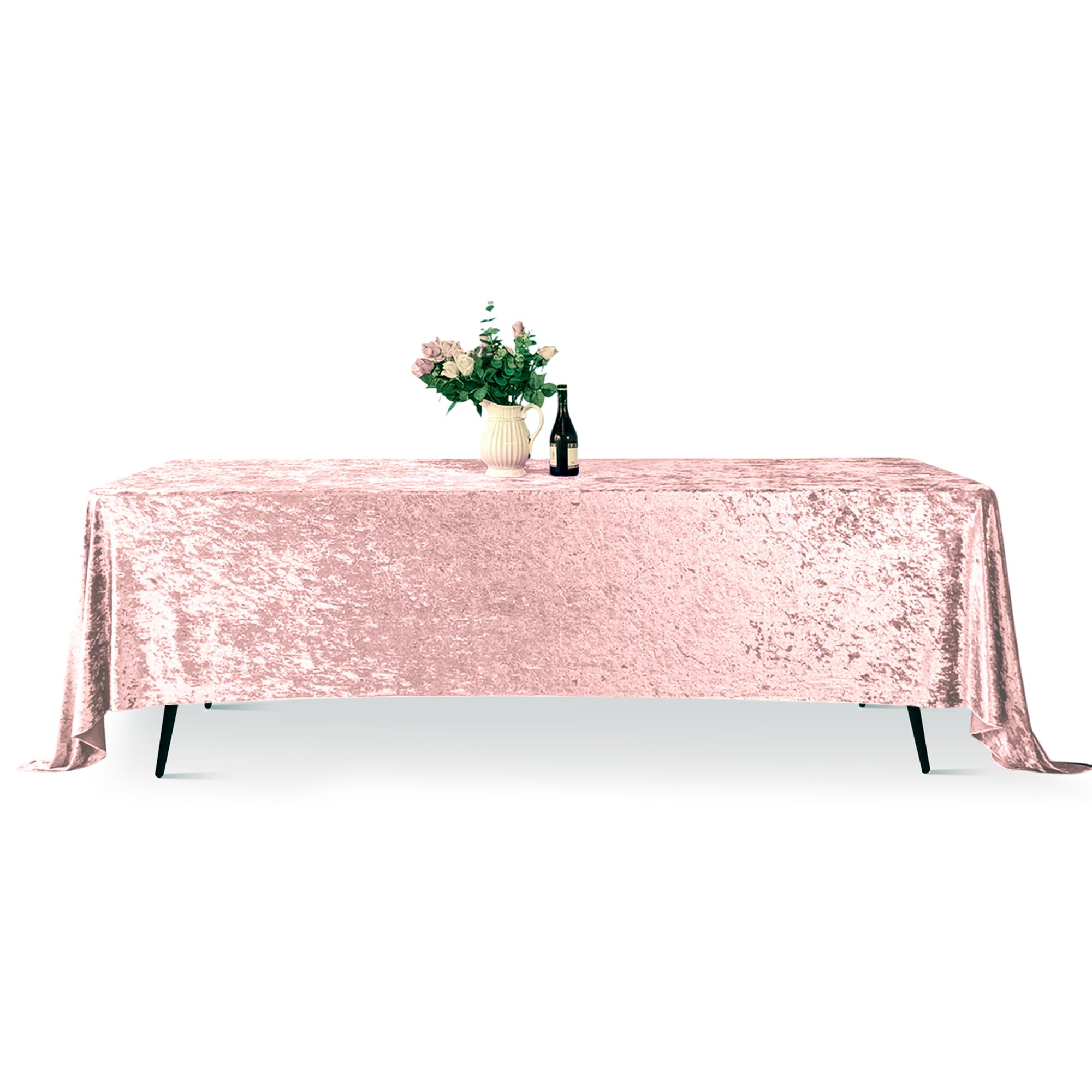 Nappe rectangulaire en velours rose WedDecor 70x144 cm pour table de banquet lot de 10