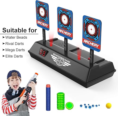 Miniatura 6 de Objetivo de puntuación digital electrónico para pistolas Nerf N-Strike Elite Mega Rival, juego de reinicio automático, efecto de sonido, disparo,
