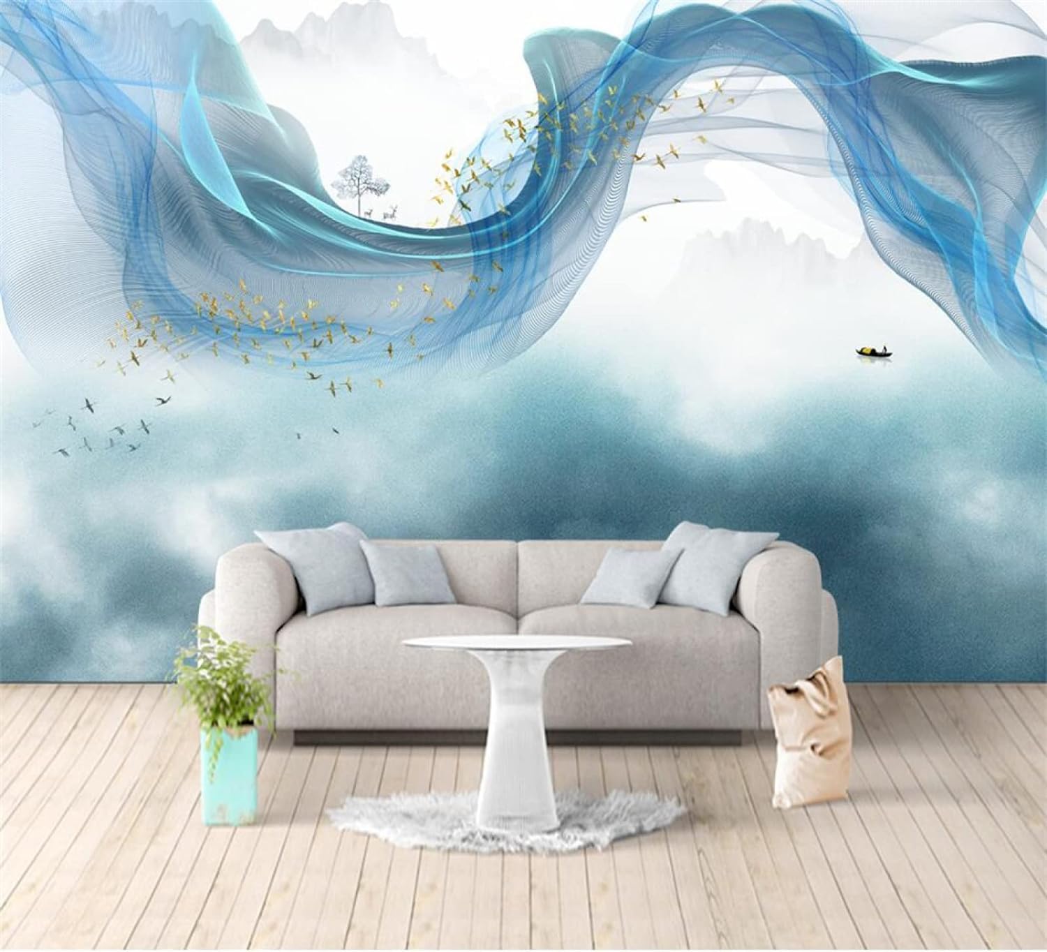 Photo papier peint café restaurant stickers muraux art moderne 3d