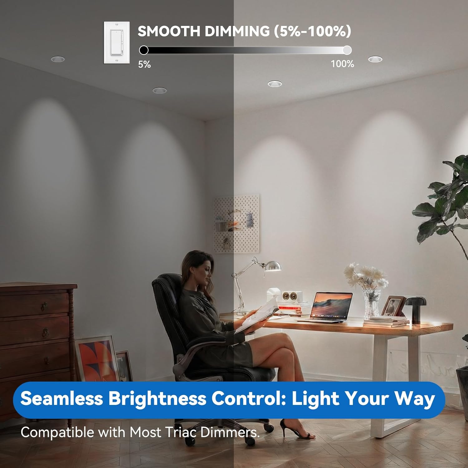 CycevSun 2 Inch Recessed LED Lights, Anti-Glare COB Canless Ceiling Spotlight, 5CCT Selectable 2700K-6000K, 130LM/W, RA95 Small Exterior Soffit Lights, 8W, Dimmable, ETL, IP44 Damp Rated, 6-Pack