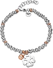 Women's Bracelet Four Leaf Clover Cutode Angel Tree of Life with Bell Bi-Tongue 17+3 cm