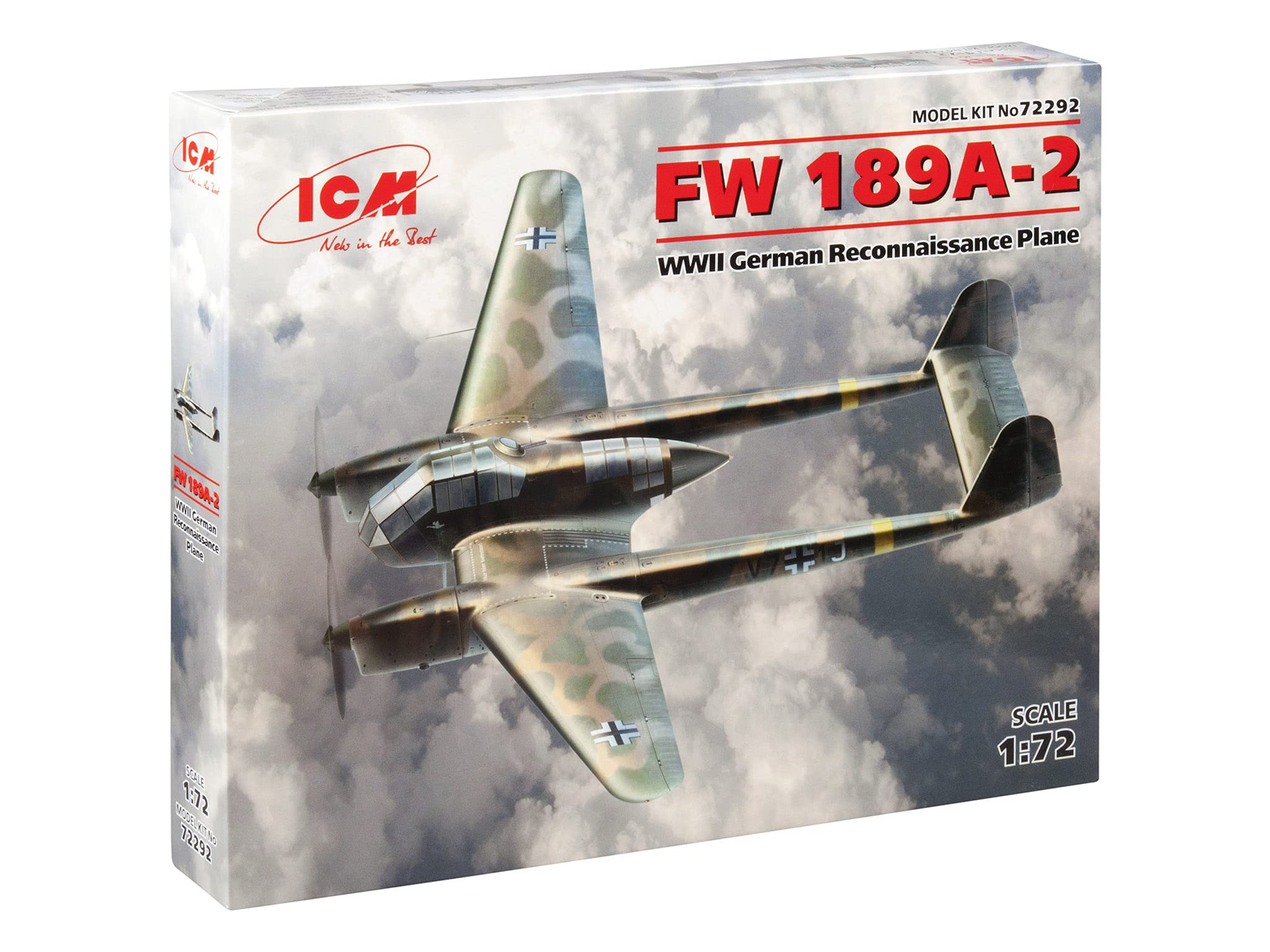 ICM ICM72292 1:72-FW 189A-2, WWII German Reconnaissance Plane