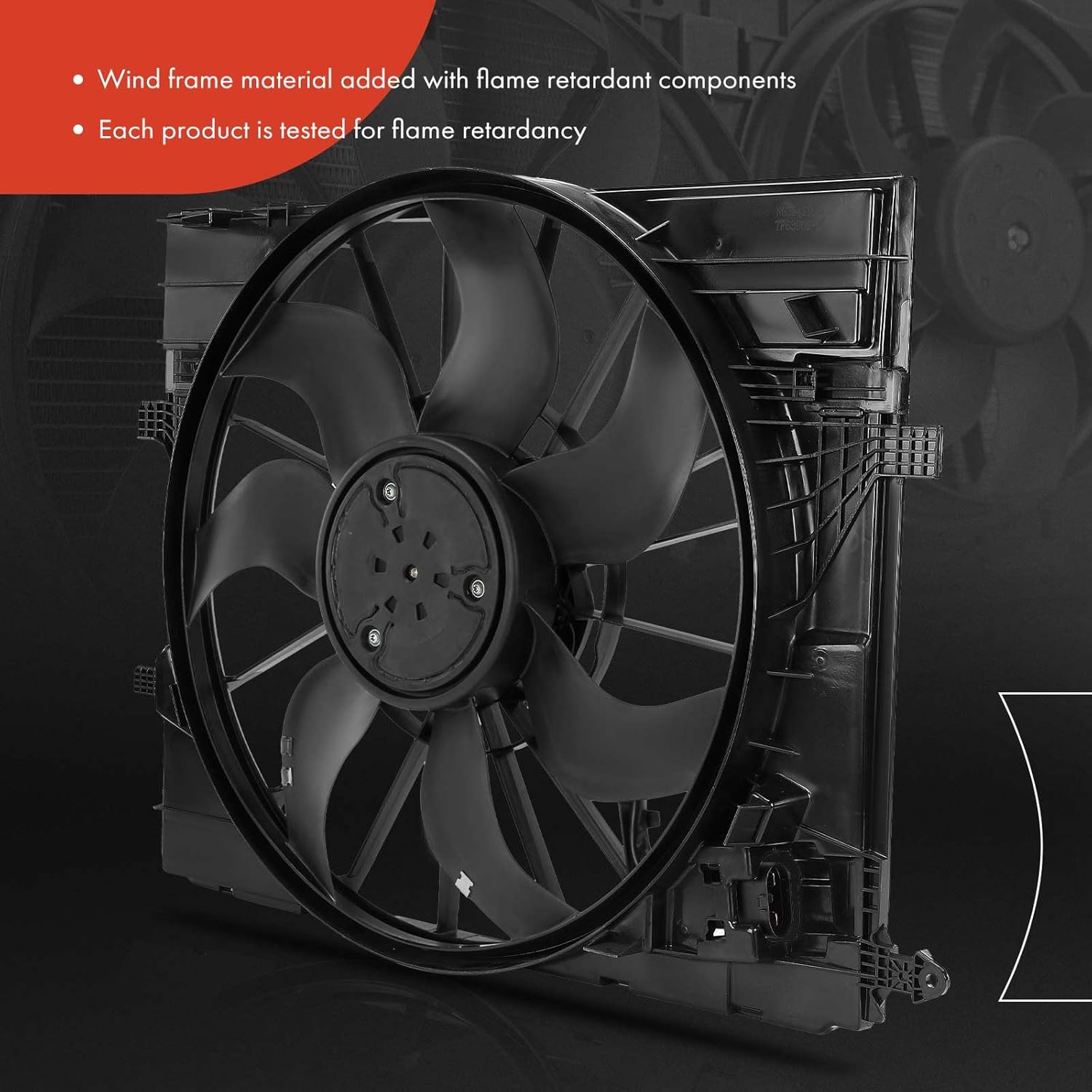 A-Premium Engine Radiator Cooling Fan Assembly with Brushless Motor Compatible with Select Mercedes-Benz Models - E300 2018-2019, E350 2020-2022, E400 2018, E450 2019-2023, GLC300, GLC350e, CLS450