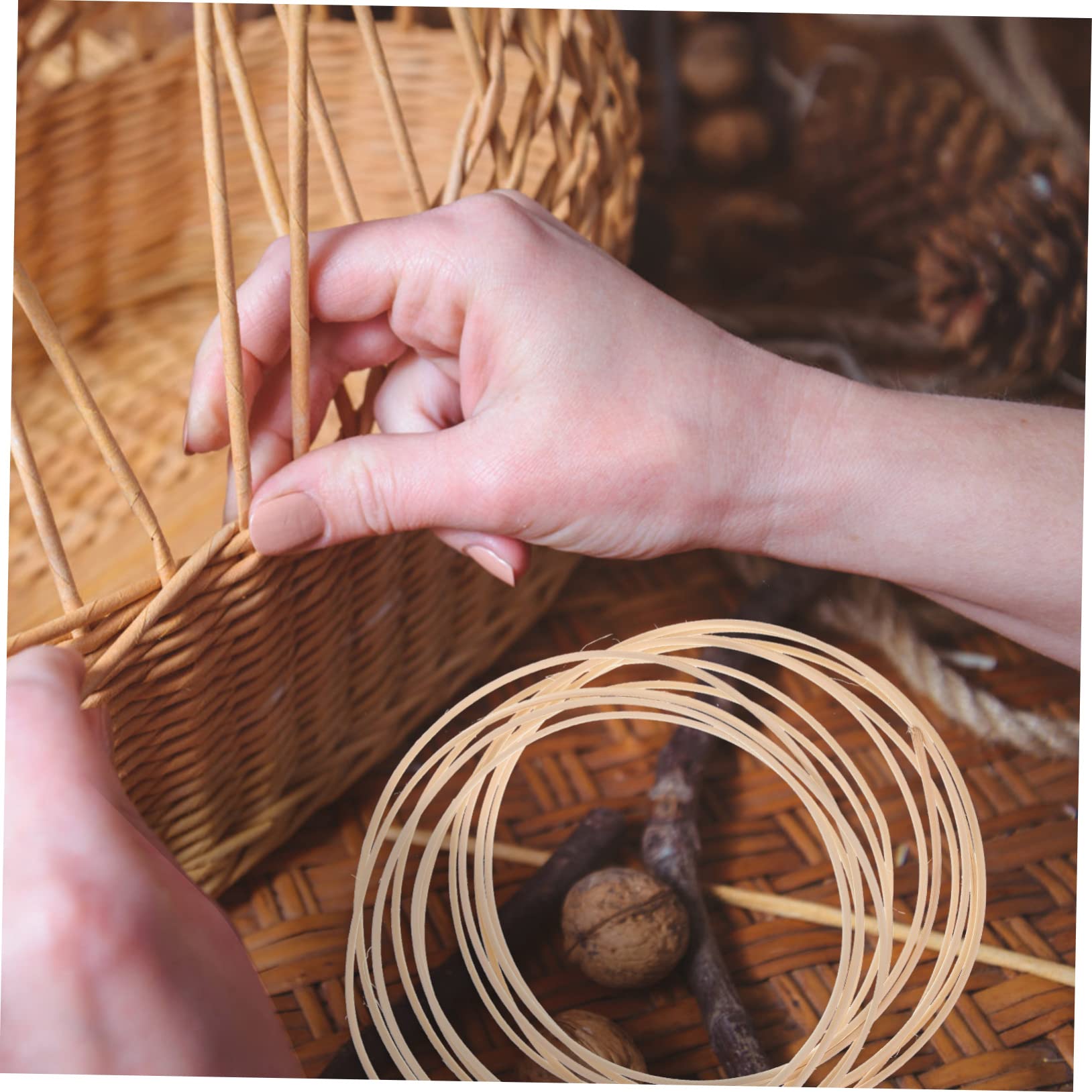 1 rollo de material de tejido de ratán, kit de reparación de muebles, kit de reparación de mimbre, cesta de cinchas, mimbre de ratán, material de reparación de muebles, correas de madera, caña natural