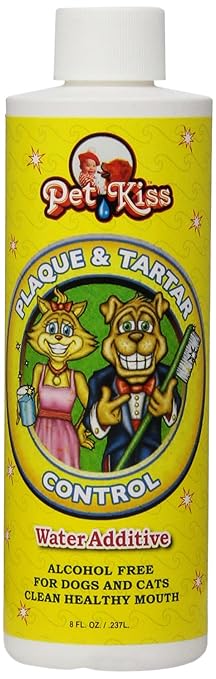 Pet Kiss Plaque and Tartar Water Additive Oral Care for Pets, 8-Ounce