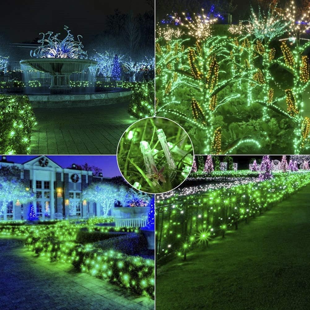 MYGOTO 100 LED String Lights, 33FT Long with 8 Modes Plug, Clear Wire, Decorative Extendable Fairy Lights for Bedroom, Kids Room, Party, Wedding, Patio, Christmas, Birthday, Soft and Glow (Green)