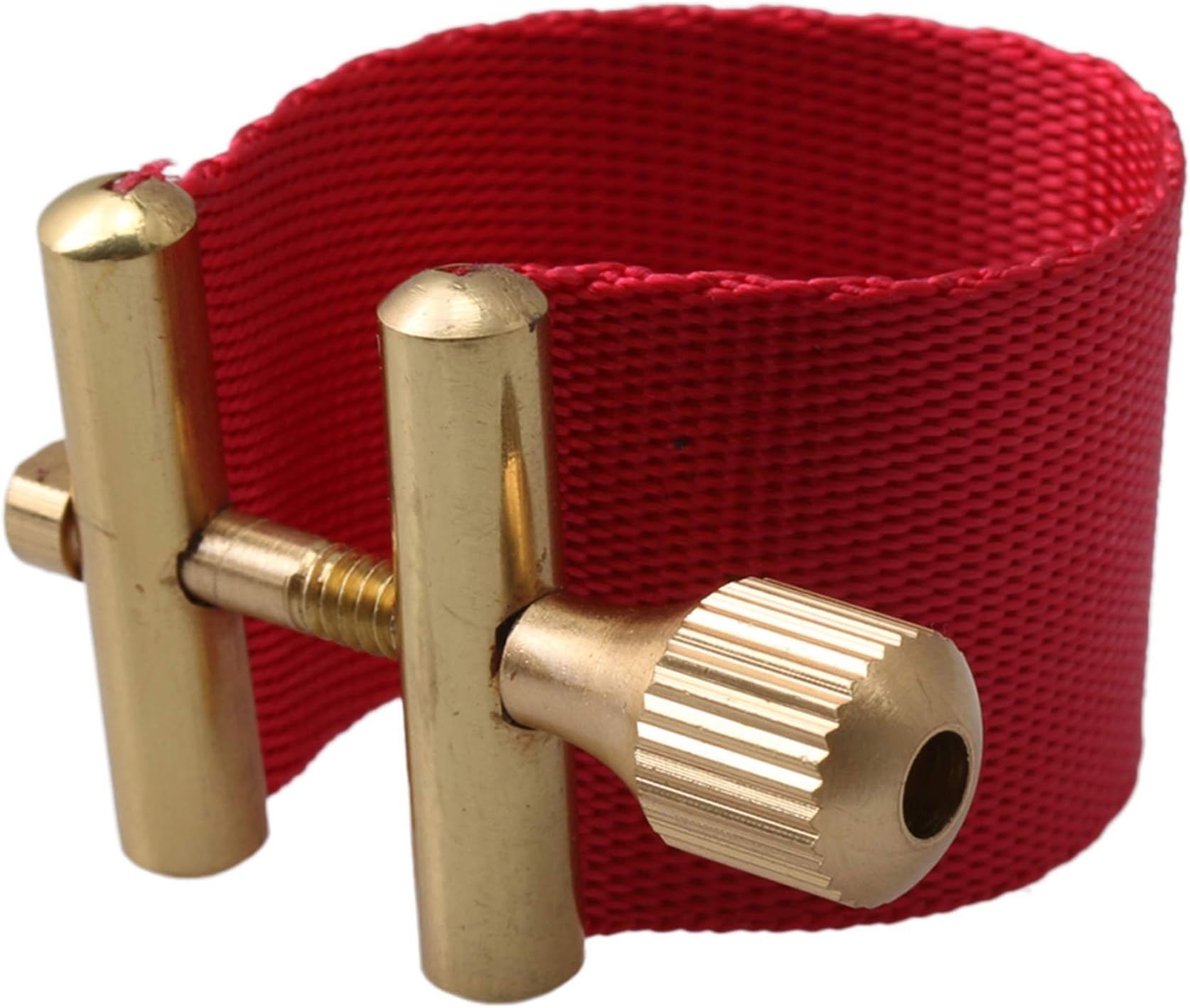 Yibuy Sax Ligature Fastener Clip for Tenor Alto Treble Saxophone Rubber Mouthpiece Red