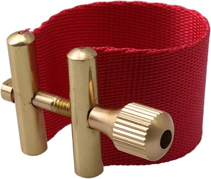 Yibuy Sax Ligature Fastener Clip for Tenor Alto Treble Saxophone Rubber Mouthpiece Red