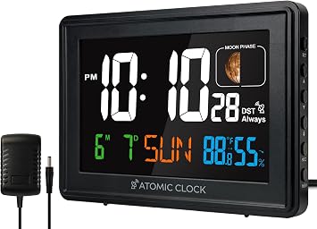 Digital Atomic Alarm Clocks for Bedrooms Battery Backup