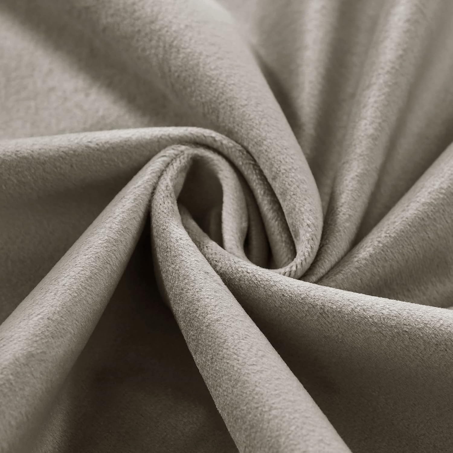 Macochico Pinch Pleat Velvet Curtains, Elegant Living Room Bedroom Nursery Window Drape Curtains for Room Darkening, Simply Taupe, 72W x 96L, 1 Panel