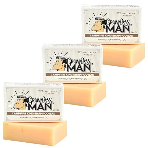 Miniatura 1 de Grown Ass Man Co. - Barra de champú sólida 3 en 1 gel de lavado para cabello, barba y cuerpo, sin plástico y ecológico, limpieza natural y orgánica