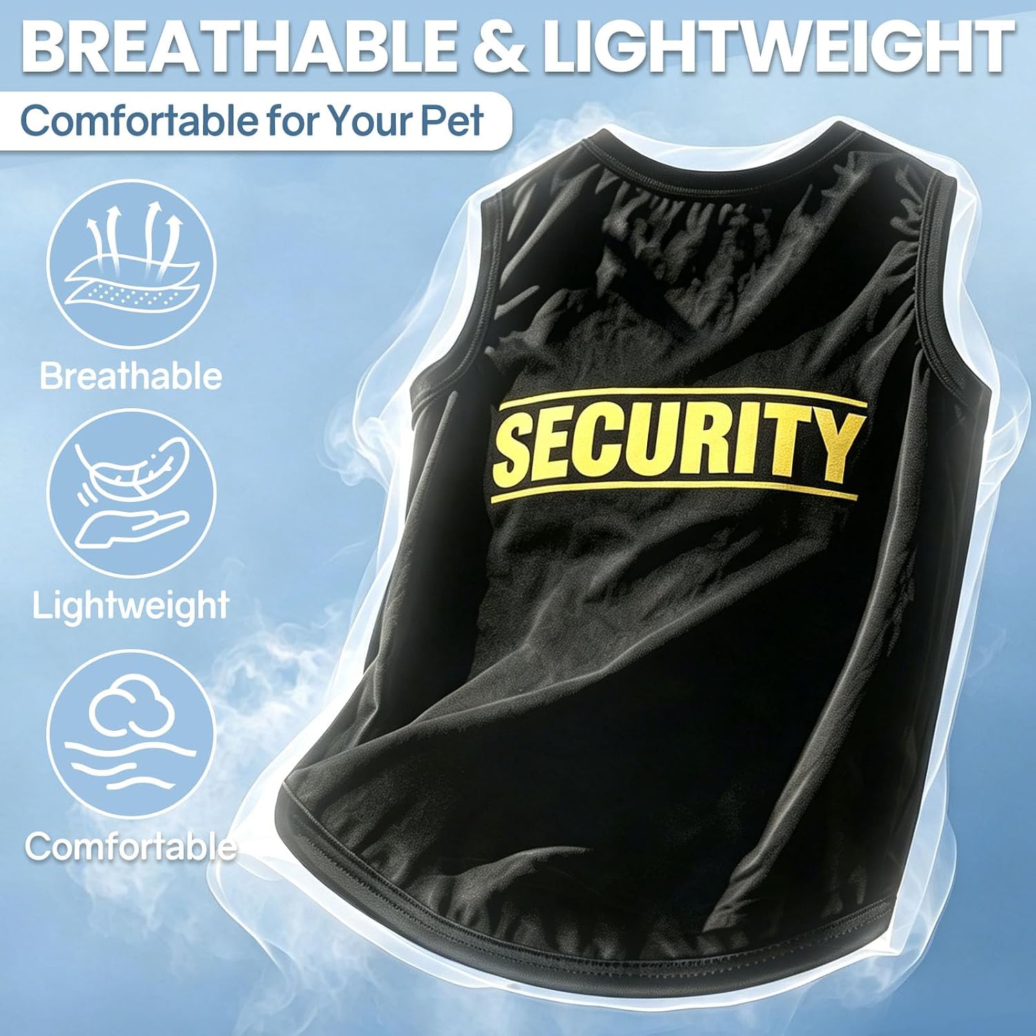 Dog Security Shirt,Pet Summer Soft Cotton Clothes,Halloween Costume for Dog image 5