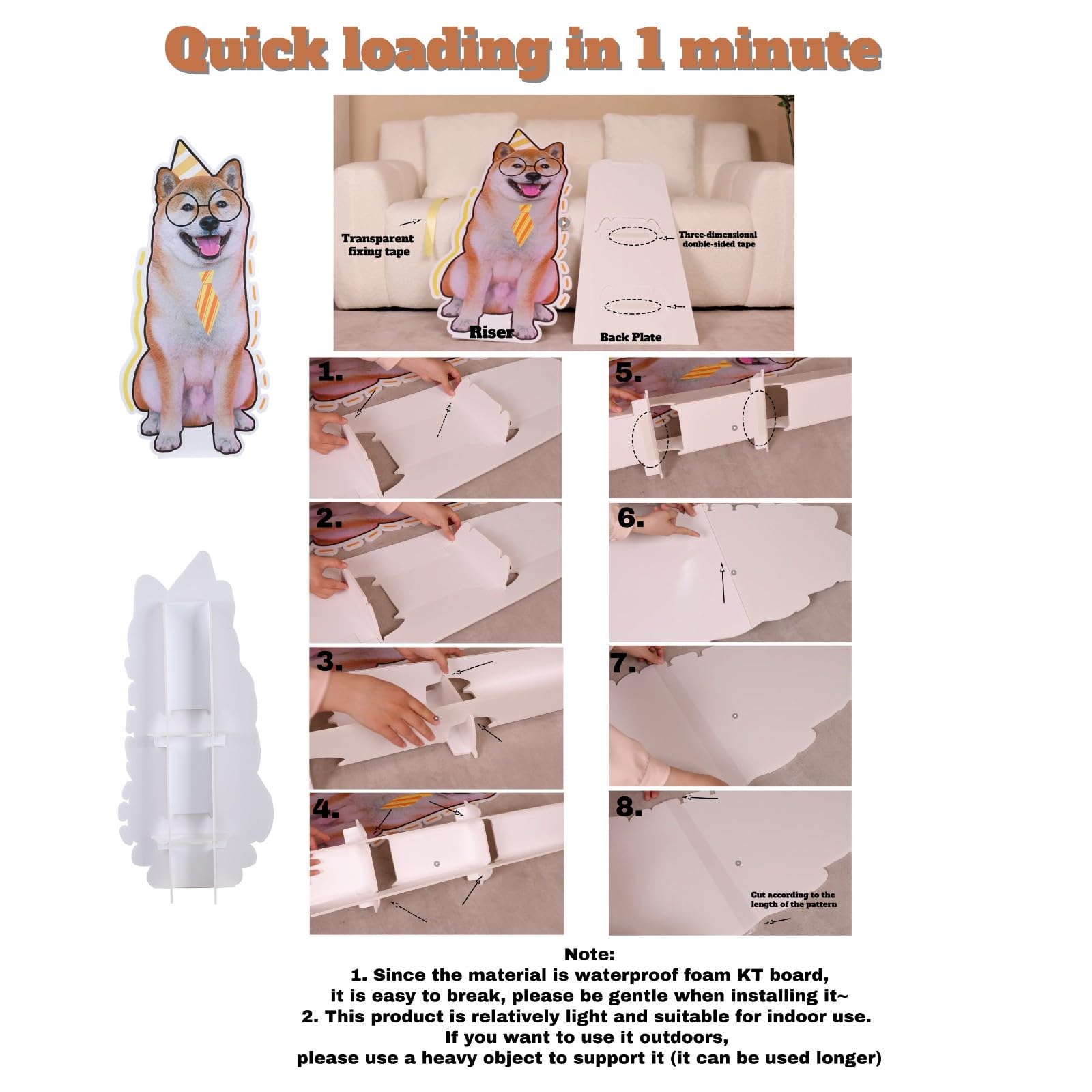 Individuelle lebensgroße Pappaufsteller, 1-8 ft Custom High Resolution Stand Up | Upload Ihr eigenes Foto - Perfekt für Hochzeit,Graduierung,Geburtstag (6ft：(180cm))