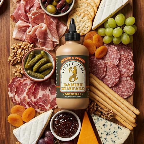 Miniatura 3 de Little Zing Mostaza danesa – Salsa de mostaza gourmet dulce y picante con patada de rábano picante – totalmente natural, sin aceites, rellenos