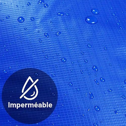 LZQ trampoline edge cover, spring cover made of PVC PE for trampoline diameter 244/305/366 cm, edge protection, safety mat, UV-resistant, tear-resistant trampoline accessories, 30 cm wide, blue/tri-colour - 3