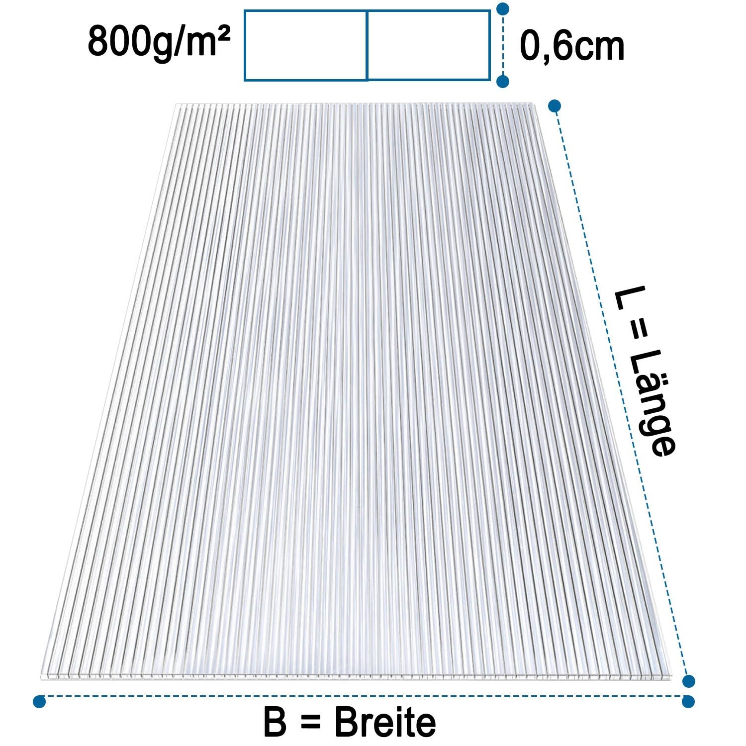 AtHaus® Polycarbonat Hohlkammerstegplatten - Zuschnitt nach Maß - 1280 x 720 mm - 6 mm Stärke - UV-beständig, wetterfest & transparent - Stoßfeste Doppelstegplatte als Gewächshausplatte