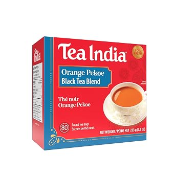 Tea India Orange Pekoe Black Tea Chai Flavorful Blend Of Black Tea & Natural Ingredients Strong Full-Bodied Traditional Indian Caffeinated Tea 80 Round Teabags